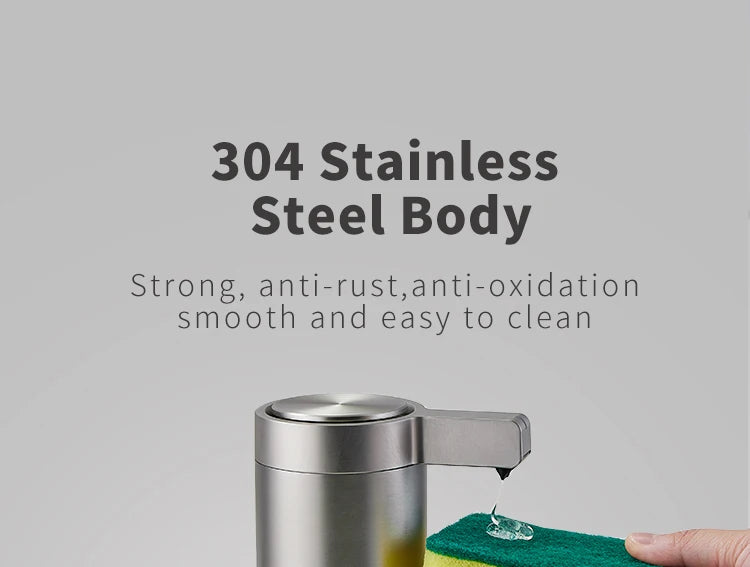 270ml Automatic Touchless Soap Dispenser – Smart Infrared Sensor Liquid Soap Dispenser with 304 Stainless Steel for Kitchen & Bathroom