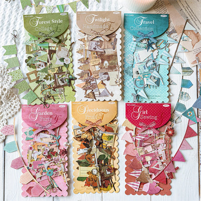 10PCS Creative Party Flag Stickers – DIY Pulling Stick Labels for Scrapbooking, Junk Journaling & Craft Decoration Supplies