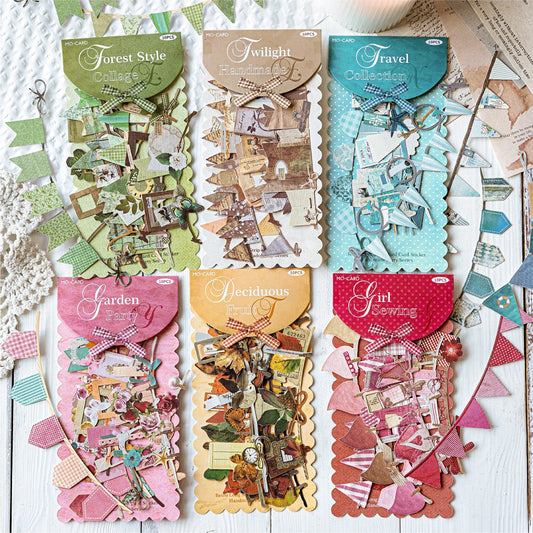 10 Pegatinas Creativas con Banderín para Fiesta – Etiquetas Adhesivas DIY para Scrapbooking, Junk Journaling y Suministros de Decoración de Manualidades