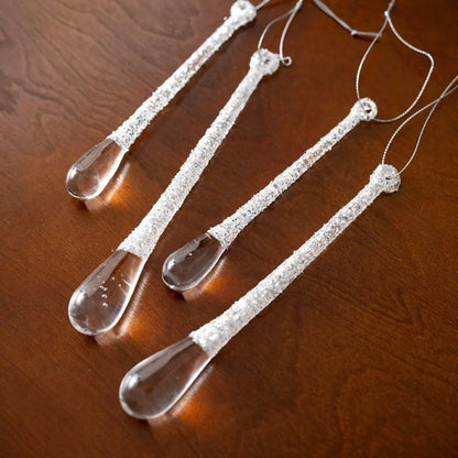 Crystal Clear Acrylic Christmas Tree Ornaments – Glitter Hanging Pendants for Holiday Parties, Xmas Tree & Festive Home Decor