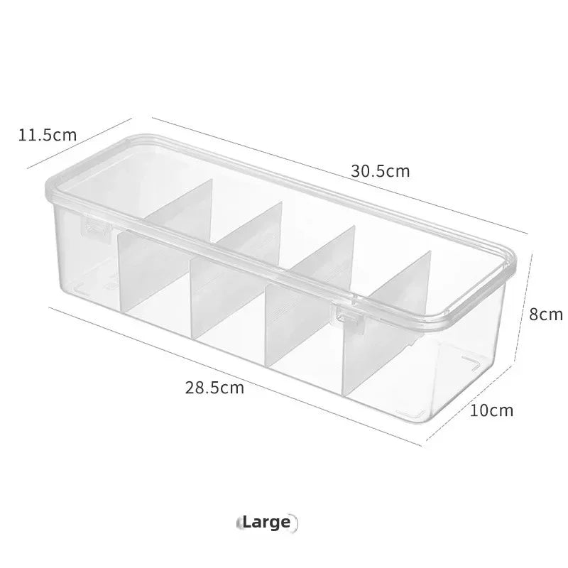 Transparent Cable Organizer Box – Dustproof Storage Case with Lid for Office, Home & Desk Organization