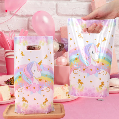 10/25/50 unidades Bolsas de Regalo de Unicornio para Dulces – Lindas Bolsas de Mano para Recuerdos de Fiesta, Decoraciones de Cumpleaños, Baby Showers, Regalos para Niños y Artículos de Celebración