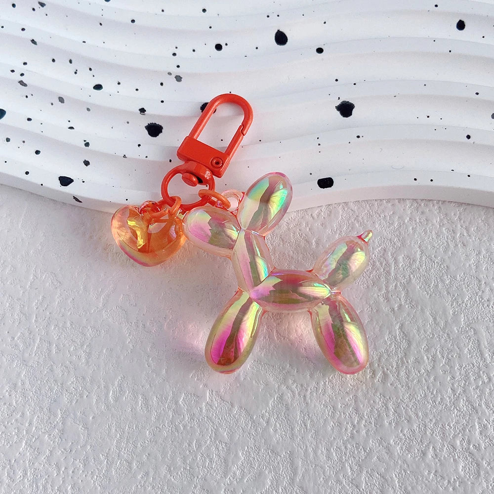 Cute Acrylic Balloon Dog Keychain – Cartoon Y2K Bag Pendant for Women & Couples, Car Key Chain, Jewelry Gift & Decorative Accessory