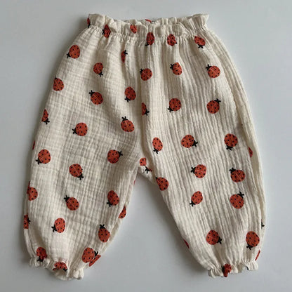 Pantalones de Bebé de Algodón Orgánico – Pantalones Suaves de Muselina Estampados para Recién Nacidos y Niños Pequeños, Parte de Abajo Informal y Adorable para Usar en Primavera, Verano, Otoño e Invierno