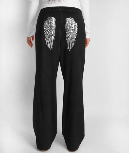 Women’s Y2K Wings Beaded Sequin Hoodie 2026 – Oversized Fleece-Lined Casual Pullover Sweatshirt, Fashion Streetwear Top