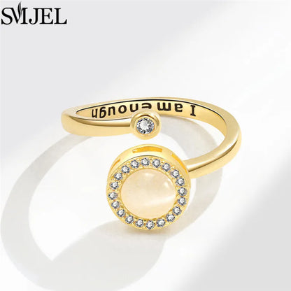 Cherry Blossom Rotating Fidget Spinner Ring – Cute Cat, Bee, Bunny & Butterfly Anti-Anxiety Ring for Women | Adjustable Stress Relief Jewelry