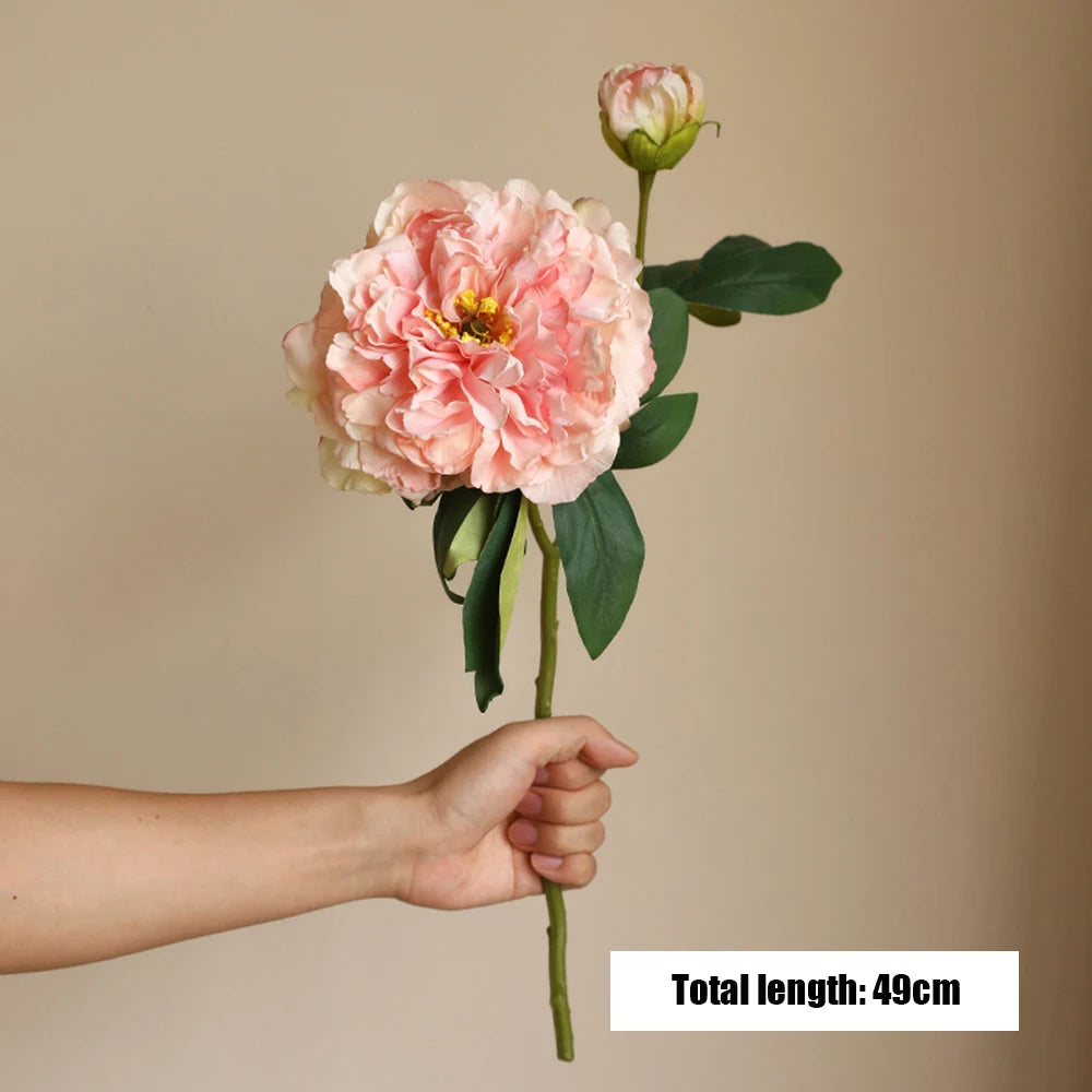 Grande Pivoine Artificielle en Soie – Bouquet de Fausses Pivoines de Haute Qualité avec Tige, Fleur Artificielle Style Européen pour Décoration de Mariage, Décoration Intérieure et Arrangements Floraux DIY