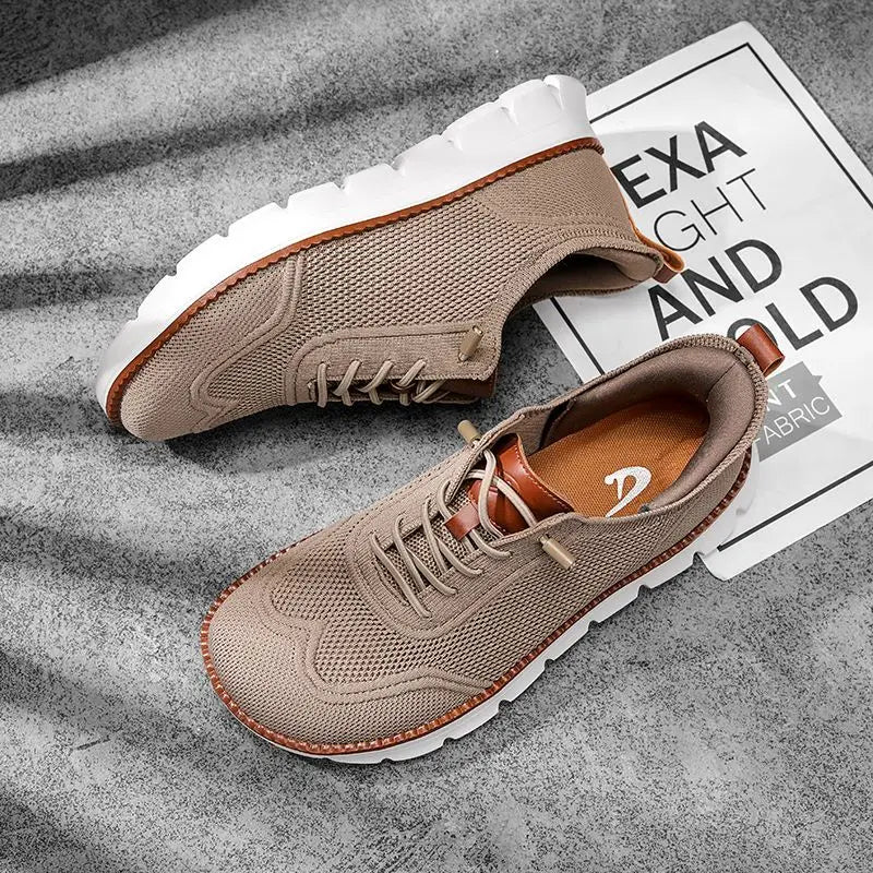 Baskets décontractées larges pour hommes – Chaussures de marche respirantes en Flyknit avec semelle souple et confort antidérapant pour l'été