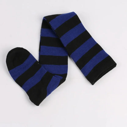 Thigh High Socks Women Over Knee Striped Polka Dot Stockings Black White Pink Lolita Cosplay Harajuku Y2K Kawaii