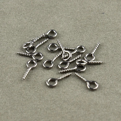 20–50 Piece Stainless Steel Screw Eye Pins with Keychain Hooks – Mini Threaded Eye Pins for DIY Jewelry, Bracelets, Pendants & Crafts