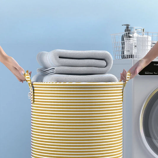 Cesto Plegable para Ropa Sucia, Cesto Plegable a Rayas para Ropa, Organizador de Almacenamiento para Baño, Dormitorio y Juguetes
