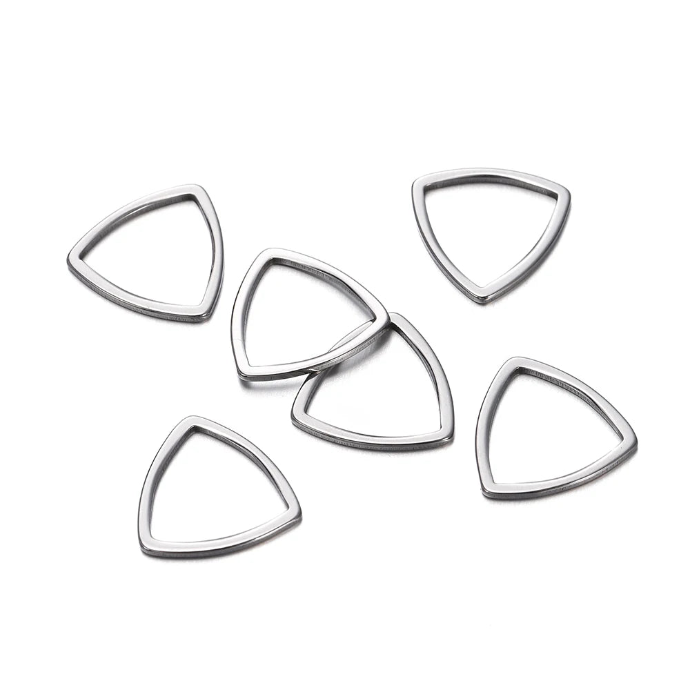10 breloques géométriques creuses en acier inoxydable pour bijoux – Connecteurs de pendentif pour boucles d'oreilles, colliers et fabrication de bijoux