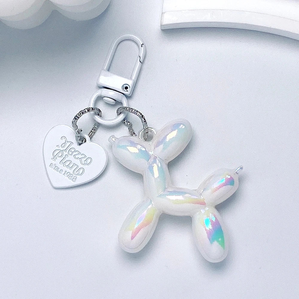 Cute Acrylic Balloon Dog Keychain – Cartoon Y2K Bag Pendant for Women & Couples, Car Key Chain, Jewelry Gift & Decorative Accessory