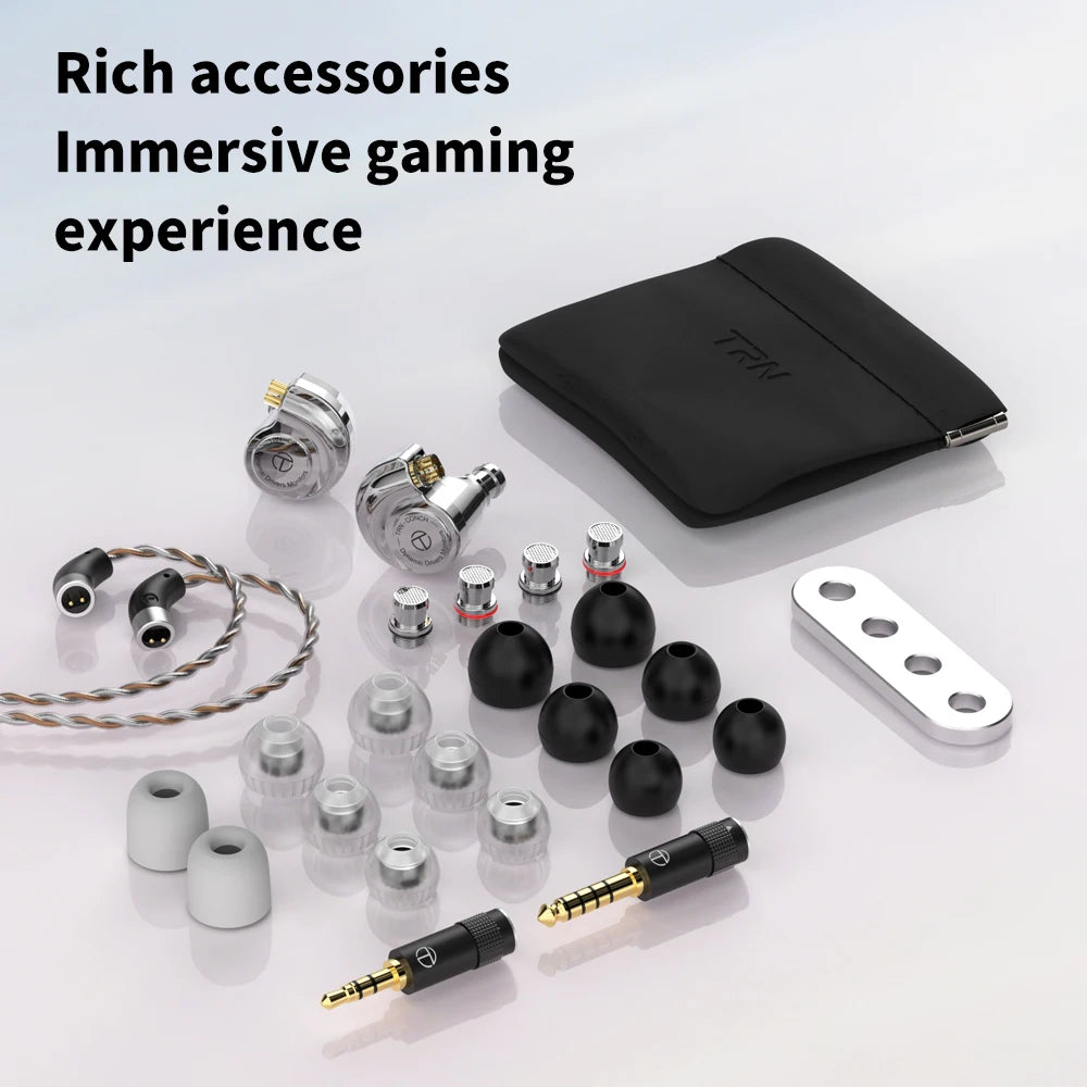 Écouteurs intra-auriculaires TRN Conch HiFi – IEM à transducteur dynamique DLC Diamond avec embouts de réglage interchangeables pour le jeu, la musique et les appareils Xiaomi