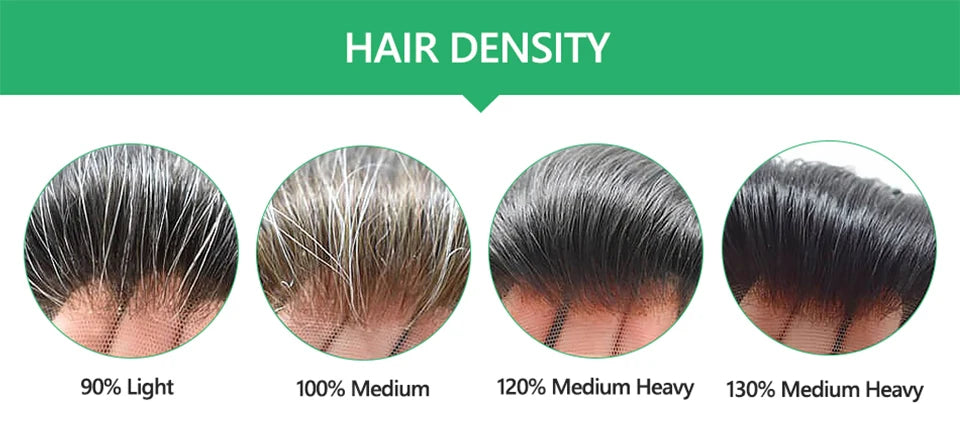 0.12-0.14mm PU Skin Hombres Peluquín – Peluca de Sistema Capilar de Cabello Humano Indio de Grosor Completo | Reemplazo de Cabello Natural con 130% de Densidad