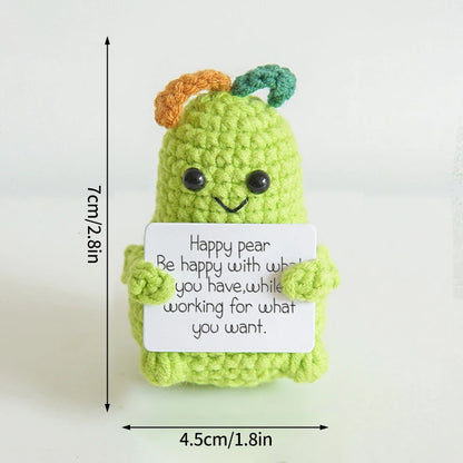 Poupée Pomme de Terre Énergétique Positive au Crochet – Figurine Mignonne en Tricot à Serrer, Artisanat Animalier Kawaii Fait Main au Crochet & Cadeau de Noël