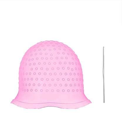 Silicone Hair Coloring Cap with Needle – Professional Highlighting & Hair Dyeing Cap for Salon Hairdressing, Reusable Hair Coloring Tool