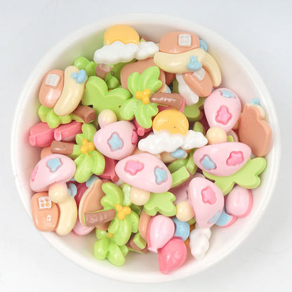 30/300pcs Mini Breloques en Résine Bonbon Fleur Amour – Mignons Accessoires de Bricolage pour Nail Art, Barrettes à Cheveux, Scrapbooking, Bijoux Faits Main et Projets Créatifs pour Enfants