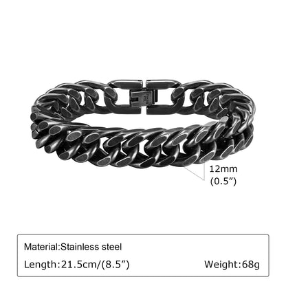 Vintage Byzantine Chain Bracelet – Stainless Steel Braided Link Wristband for Men & Boys | Retro Fashion Jewelry Gift for Father