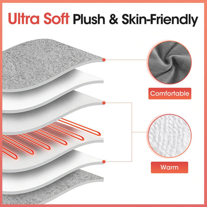 Electric Foot Heating Pad – USB Rechargeable Plush Foot Warmer with Soft Washable Cover, Cozy Winter Foot Warming Mat for Home & Bedroom