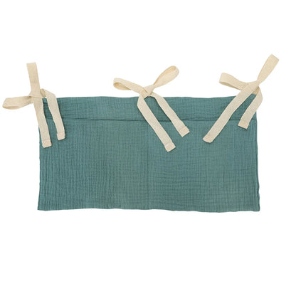 Organizador Colgante para Cuna de Bebé – Cesta de Almacenamiento para Mesita de Noche con 2 Bolsillos para Pañales, Juguetes, Ropa y Artículos Esenciales para Bebés