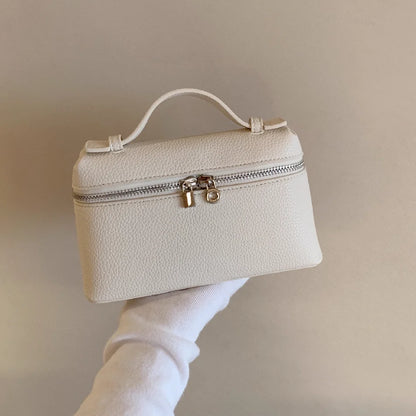 Sac à bandoulière en cuir grain de litchi de qualité supérieure pour femmes – Sac à main bento minimaliste tendance, Mini sac à bandoulière exquis avec poignée supérieure pour une tenue quotidienne élégante, des sorties décontractées et un style chic