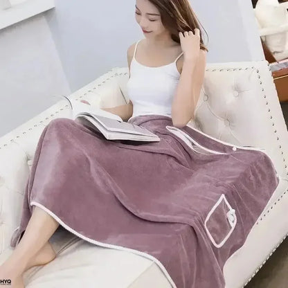 Women’s Wearable Bath Towel 85×140cm – Fast Drying Shower, Beach, Spa & Gym Bathrobe Wrap