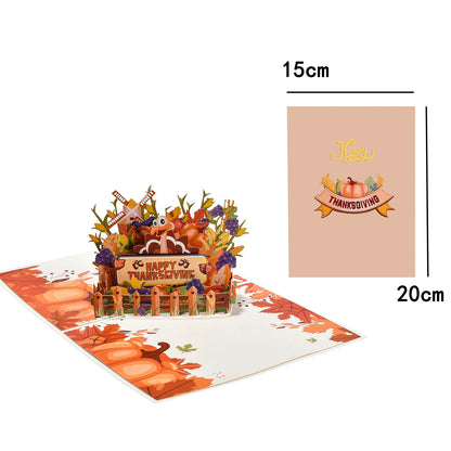 3D Pop-Up Thanksgiving Greeting Card – Thank You Card for Family, Friends, Appreciation & Holiday Wishes