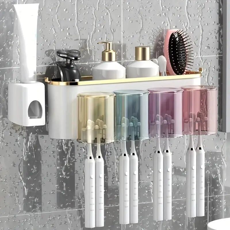 Wall-Mounted Toothbrush Holder – Self-Adhesive Toothbrush Storage Box for Bathroom, Medicine Cabinet & Dorm Room Organization