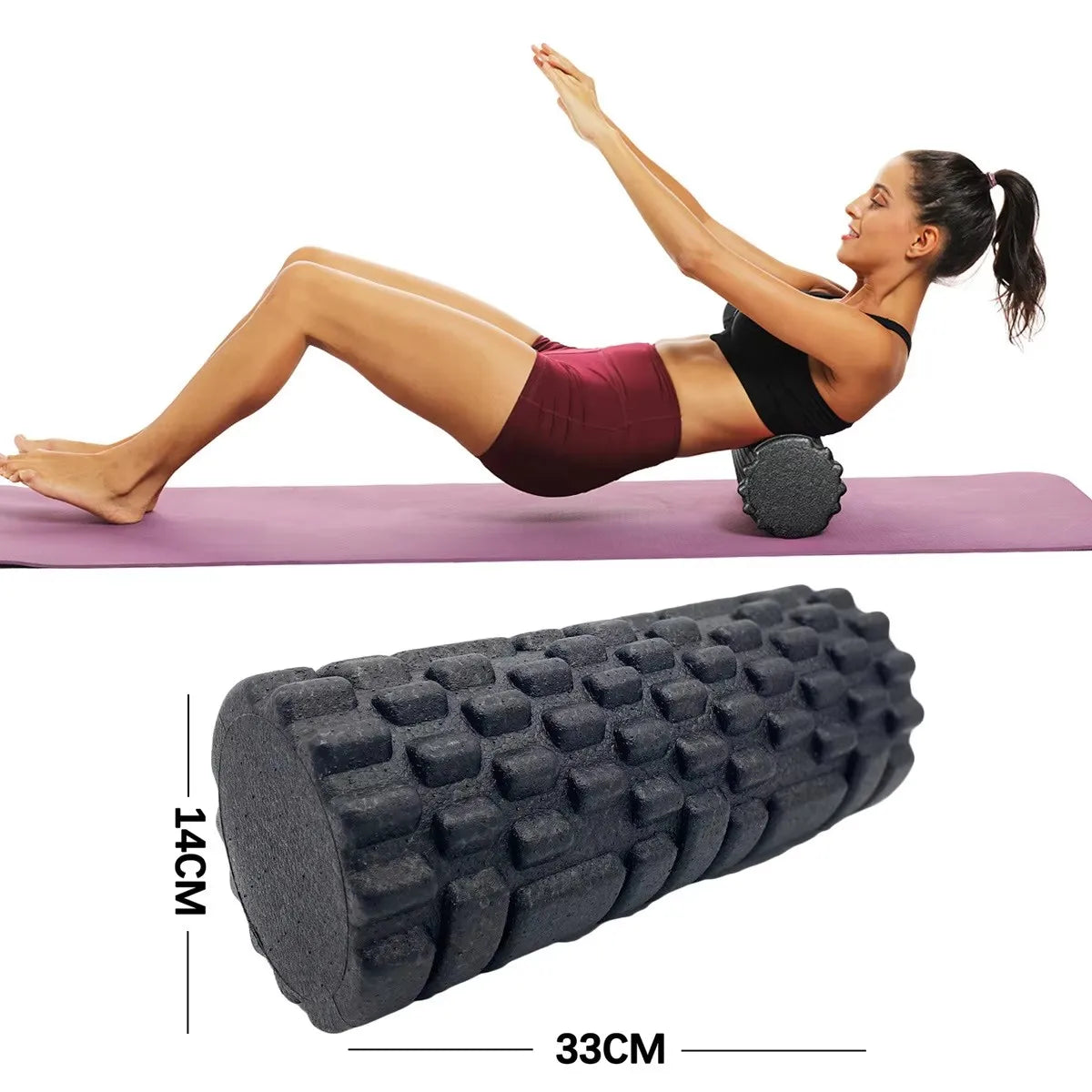 30/33CM Fitness Foam Roller – EPP Yoga Massage Roller for Muscle Recovery, Pilates, Physical Therapy, Gym & Home Exercise Training