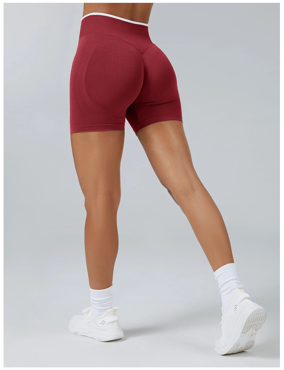 Women’s Seamless Color Block Yoga Shorts High Waist Butt Lifting Gym Workout Running Shorts