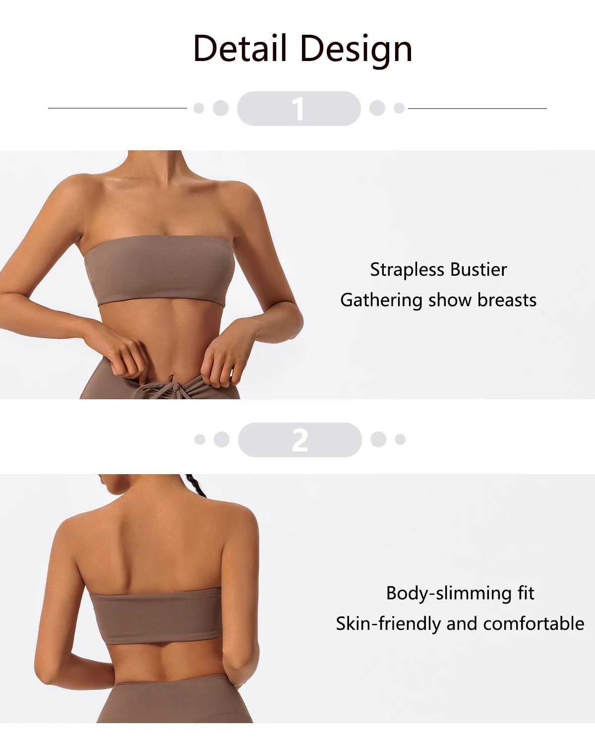 Women’s Strapless Sports Bra – Quick-Dry Tube Top Fitness Yoga Gym Chest Wrap Activewear