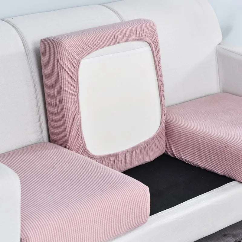 Polar Fleece Sofa Seat Cushion Cover – Stretch Furniture Protector for Pets, Kids & Living Room