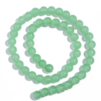 1 brin de perles de verre unies 6/8mm – Perles rondes intercalaires lâches pour la fabrication de bijoux DIY, bracelets faits main, colliers et accessoires d'artisanat