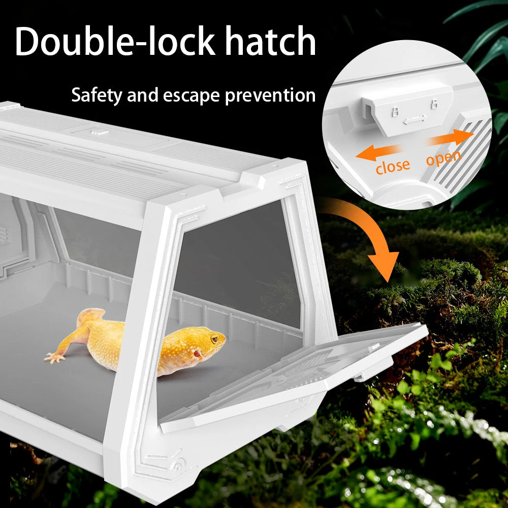 Mini Reptile Terrarium Habitat – Escape-Proof Ventilated Desktop Ecological Tank & Breeding Box for Geckos, Snakes, Frogs & Small Reptiles