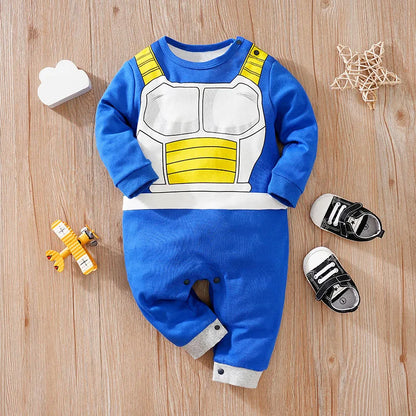 Newborn Baby Anime Cape-Style Bodysuit – Long Sleeve Cotton Romper for Boys & Girls, Cute Infant Outfit for Everyday Wear