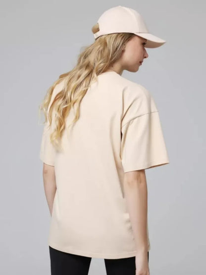 Women’s 100% Cotton Solid T-Shirt Summer Casual Sporty Loose Short Sleeve O-Neck Tee White Black