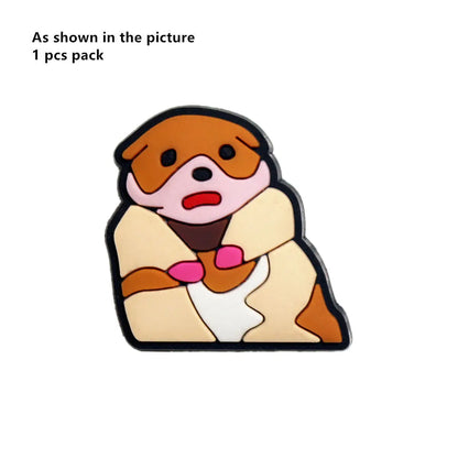 1PC Cartoon Animal Shoe Charm – Cute PVC Clog Pins with Duck, Penguin, Frog, Bear & Pig Designs, Funny Shoe Decorations