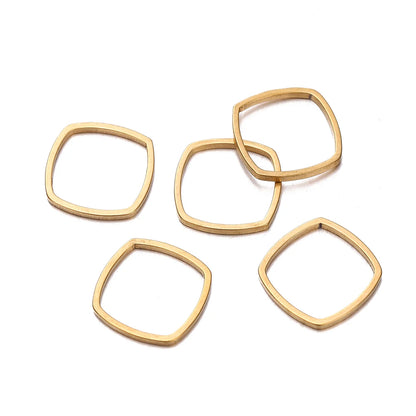 10 breloques géométriques creuses en acier inoxydable pour bijoux – Connecteurs de pendentif pour boucles d'oreilles, colliers et fabrication de bijoux