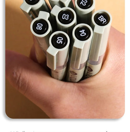 Set de marqueurs Manga – Stylos à croquis à pointe fine 5/8 pièces pour le dessin, l'illustration, la calligraphie et les fournitures scolaires
