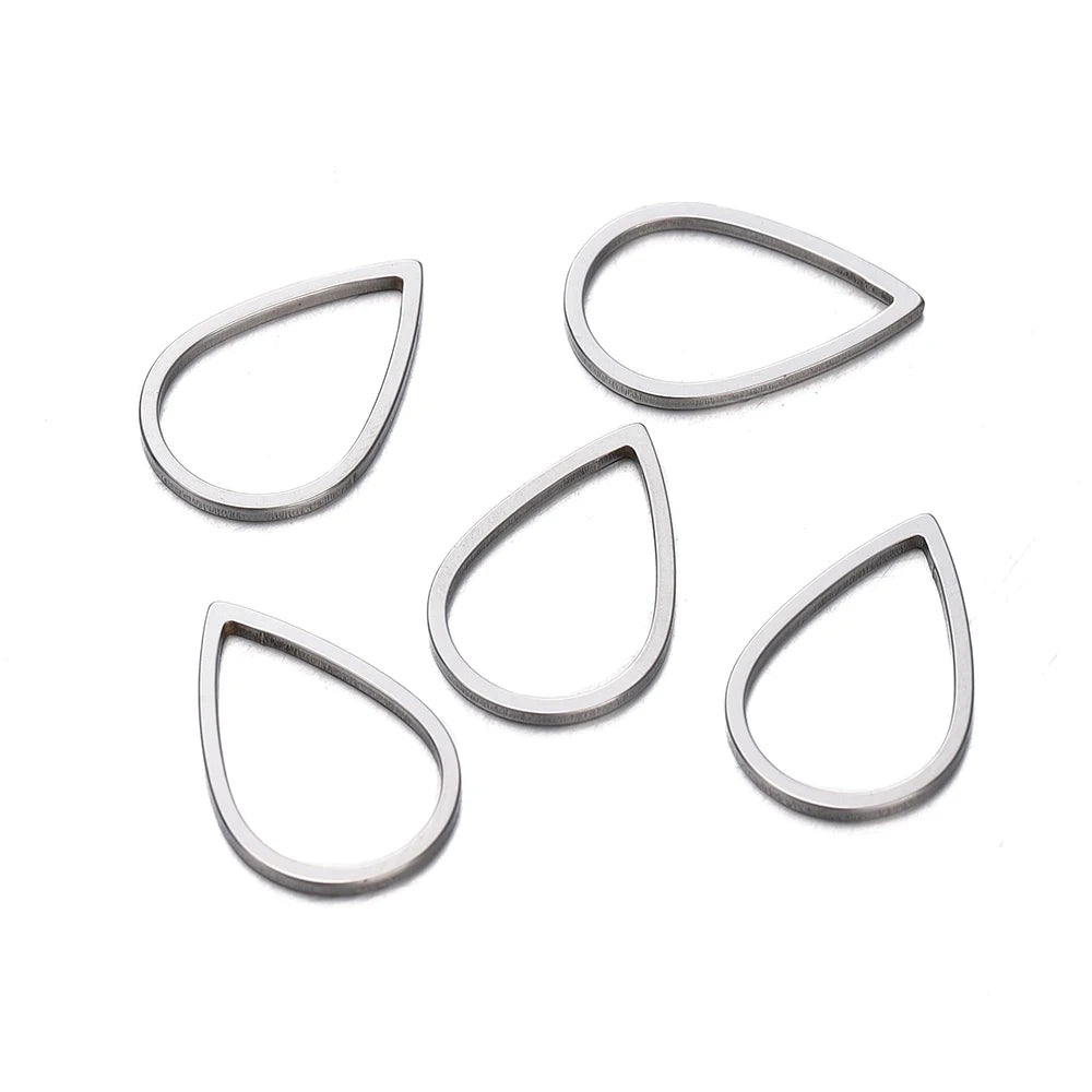 10 breloques géométriques creuses en acier inoxydable pour bijoux – Connecteurs de pendentif pour boucles d'oreilles, colliers et fabrication de bijoux