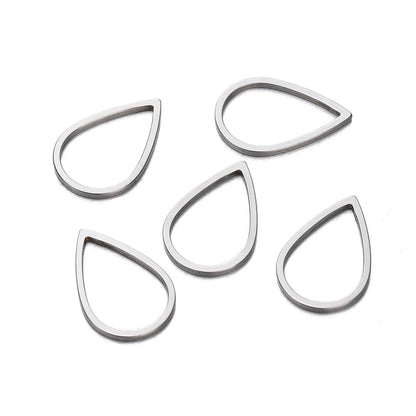 10 breloques géométriques creuses en acier inoxydable pour bijoux – Connecteurs de pendentif pour boucles d'oreilles, colliers et fabrication de bijoux