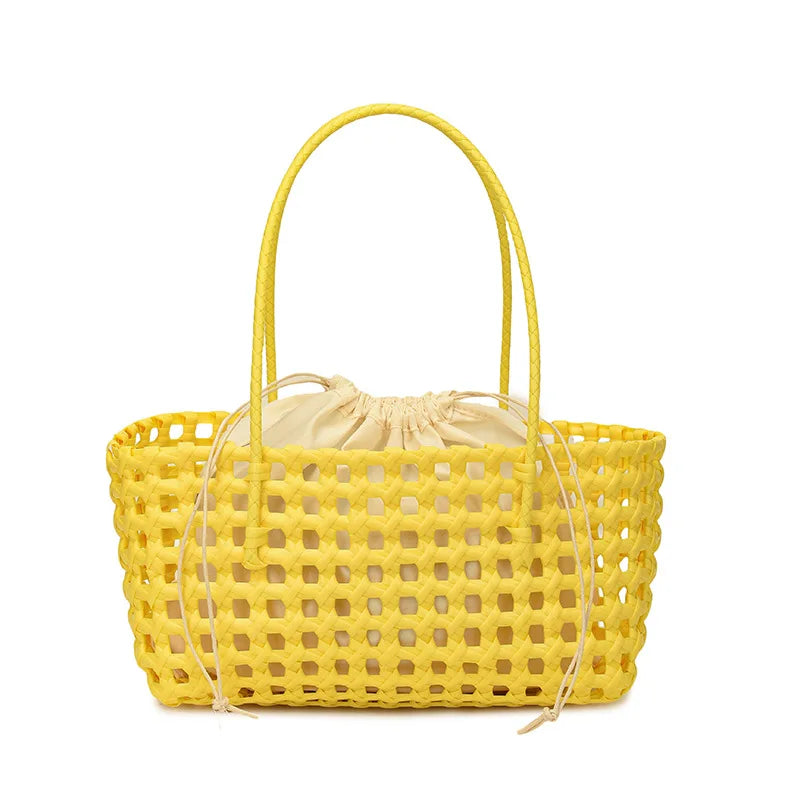 Bolso Cesta de Paja Tejido a Mano para Mujer – Bolso de Hombro de Ratán, Bolso de Playa de Verano para Mujer, Cartera de Viaje de Diseño para Compras, Vacaciones y Salidas Casuales