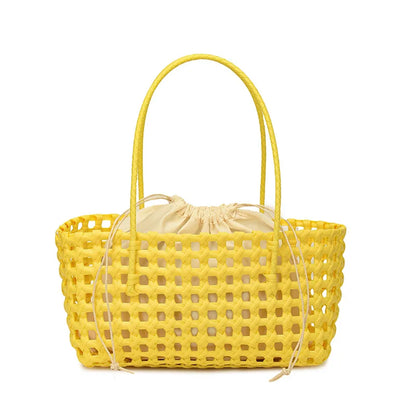 Bolso Cesta de Paja Tejido a Mano para Mujer – Bolso de Hombro de Ratán, Bolso de Playa de Verano para Mujer, Cartera de Viaje de Diseño para Compras, Vacaciones y Salidas Casuales