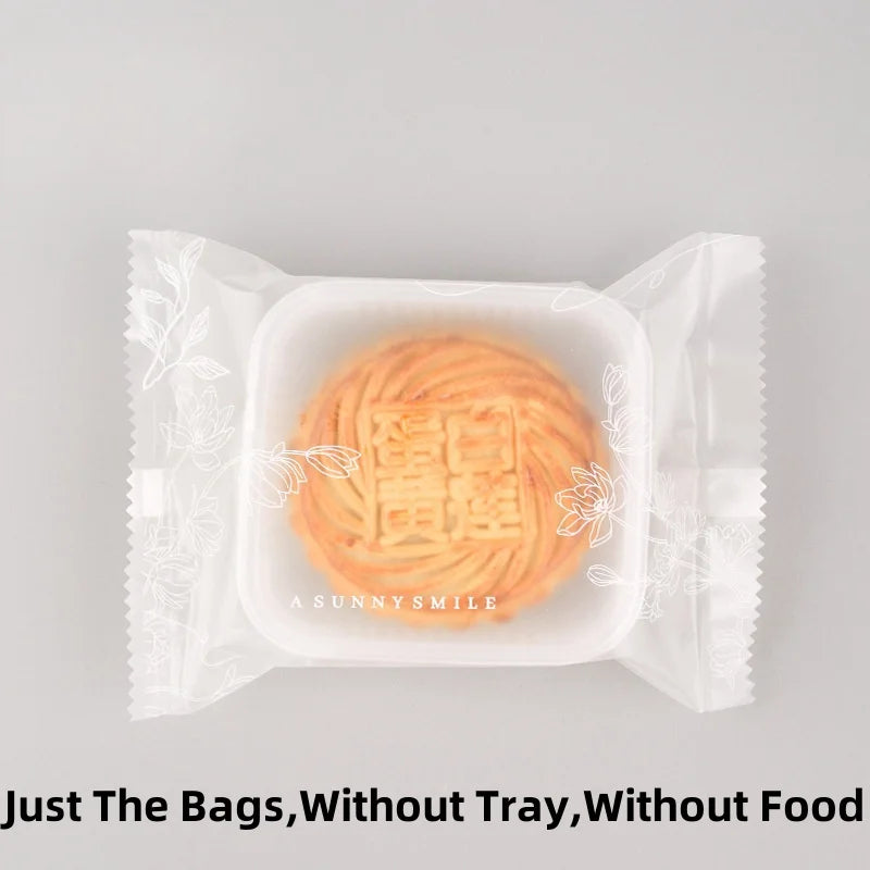 LBSISI Life 100 bolsas para galletas de luna – Bolsas de plástico transparentes para empaques de regalo caseros para festivales, galletas y crujientes de yema de huevo