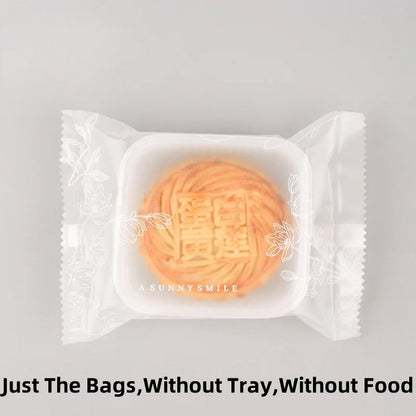 LBSISI Life 100 bolsas para galletas de luna – Bolsas de plástico transparentes para empaques de regalo caseros para festivales, galletas y crujientes de yema de huevo