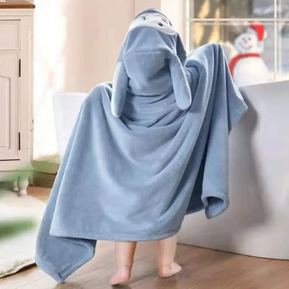 Thickened Baby Hooded Bath Towel – Super Soft Absorbent Pure Cotton Cloak Blanket for Newborns & Children