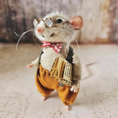 Needle Felted Mouse Christmas Ornament – Cute Wool Felt Mouse Hanging Decoration, Handmade Craft Decor for Christmas Tree & Home