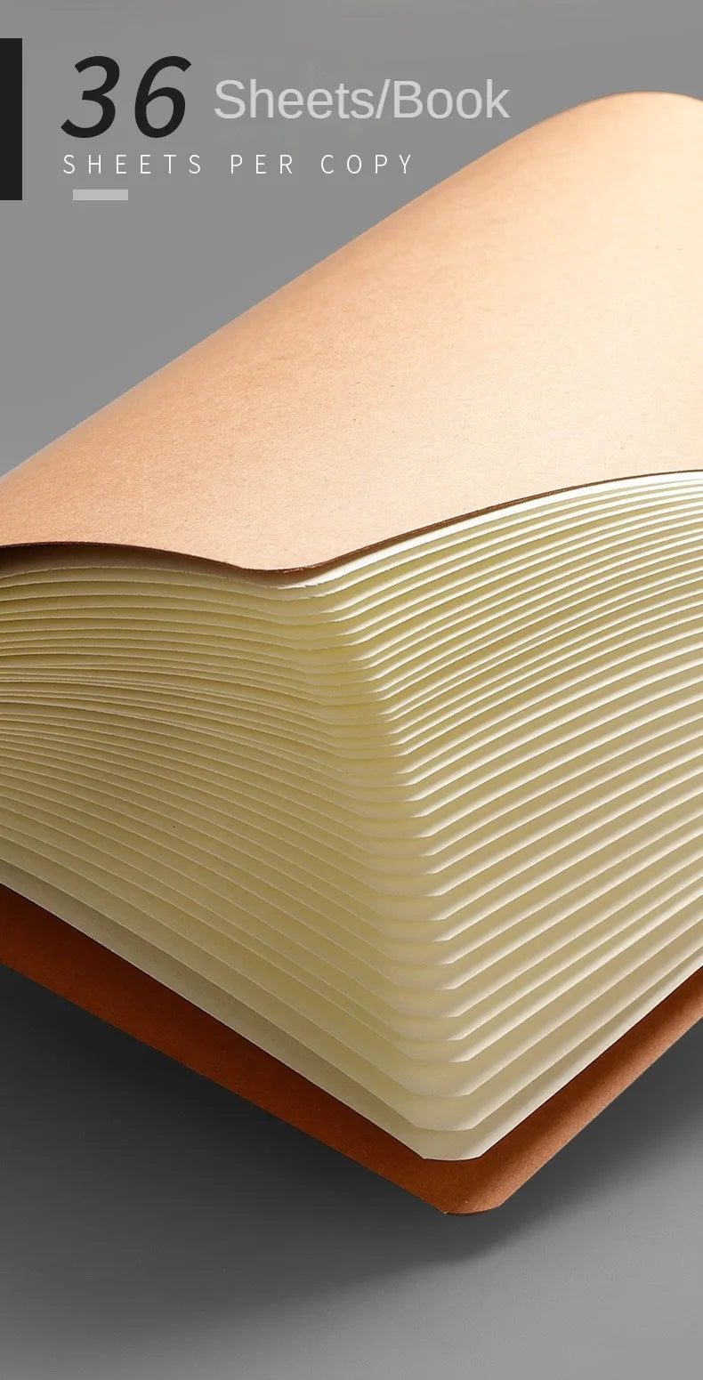 A5 Kraft Cover Notebook – Vintage Blank, Grid & Lined Journal for School & Office