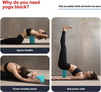 2 PCS Briques en mousse EVA pour le yoga – Outils de soutien légers pour le yoga, les étirements, l'entraînement de danse, la mise en forme du corps et les exercices de fitness